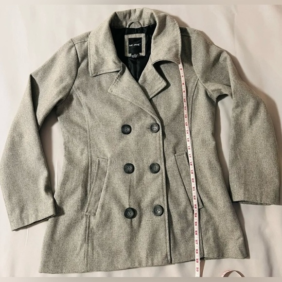 ME JANE Women's Sz XL Double Breasted Peacoat  Wool‎ Swing Jacket Gray Coat - Picture 4 of 8